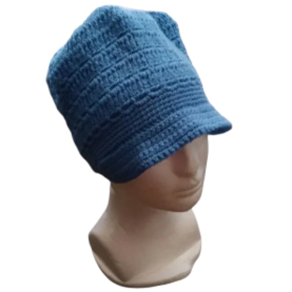 Handmade worsted caps Color  Blue